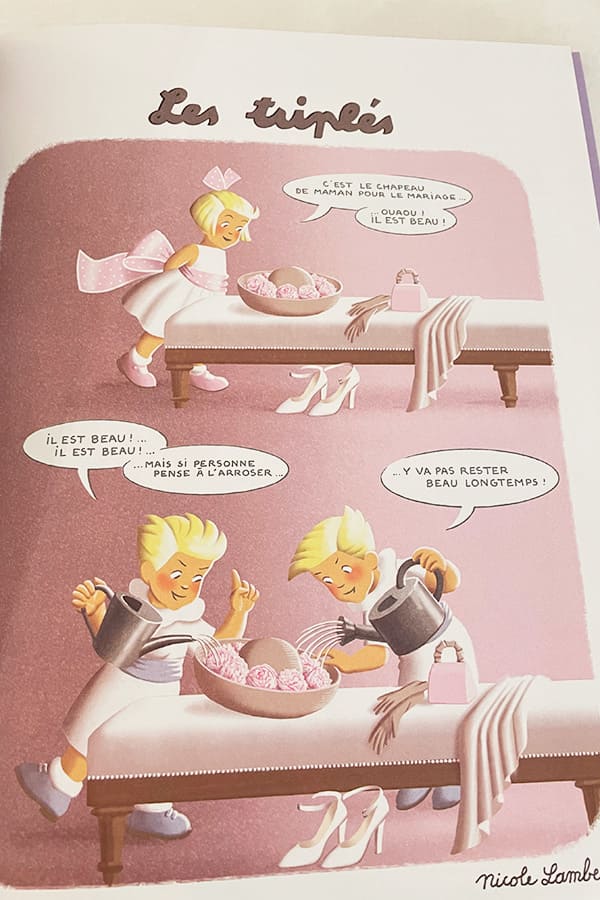 BD Les triplés au Mariage par Nicole Lambert. Exemplaire dédicacé par l'auteure. Les bêtises des triplés.