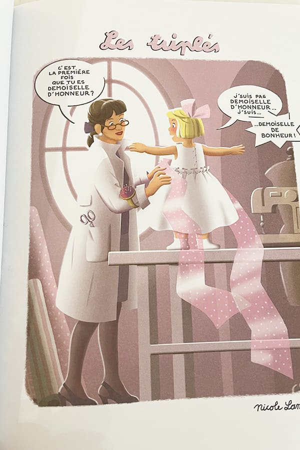 BD Les triplés au Mariage par Nicole Lambert. Exemplaire dédicacé par l'auteure. Une des triplés en demoiselle d'honneur.