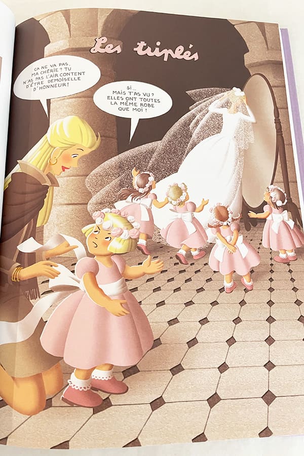 BD Les triplés au Mariage par Nicole Lambert. Exemplaire dédicacé par l'auteure. Les Triplés avec la mariée.