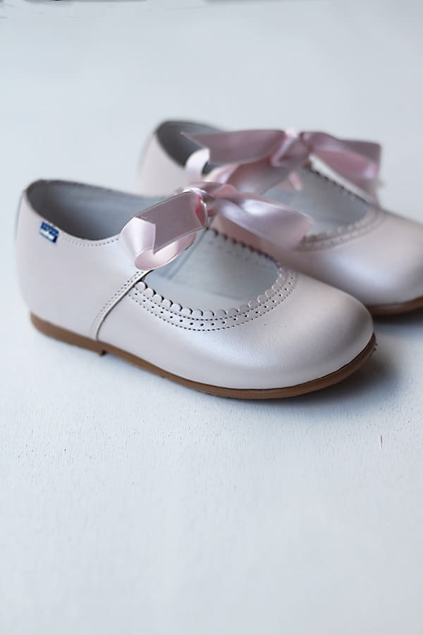 Chaussures fille cuir rose