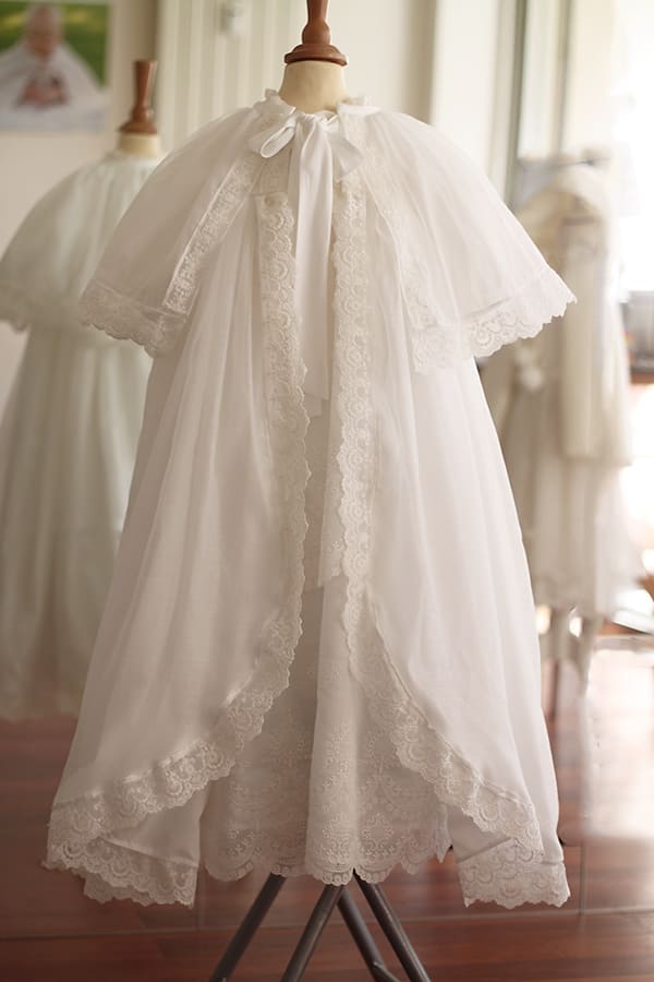 Cape manteau de baptême Louise